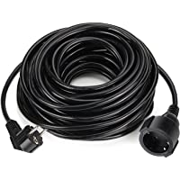 SIMBR Cable alargador de corriente IP20 H05VV Alargador cable de gran calidad 5m 10m 20m Color negro (20m)